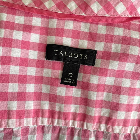 Talbots Pink Gingham women's button down blouse size 10 - Picture 14 of 16